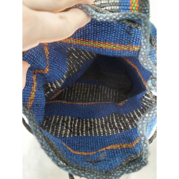 Confecciones Artilana Mini Backpack Handbag Blue Black Baja Boho Beach Purse Bag - Picture 6 of 7